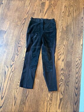 Dkny Black Suede Panel Skinny Pants